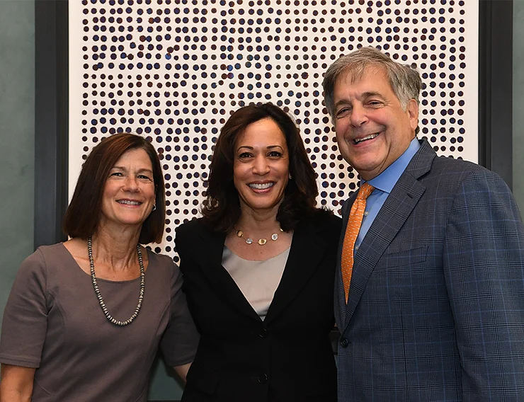 Larry Ceisler with Kamala Harris and Lina