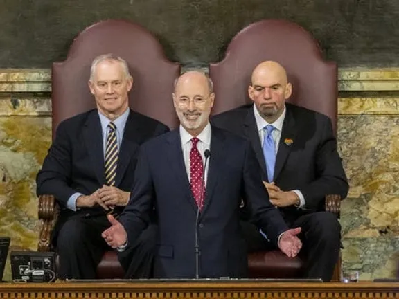 Three Pennsylvania politicians, including Tom Wolf and John Fetterman.