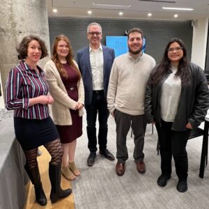 Ceisler Media staff with speakers at a Lenfest Institute event on AI in Journalism